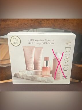 Vegamour GRO Anywhere Travel Kit. NIB. 3 piece set. The dry shampoo is removed.
